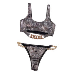 1 Set Delicate Texture Lightweight Smooth to Touch Charming Two-Pieces Bikini Bra Panty Set Bikini Swimwear for Female