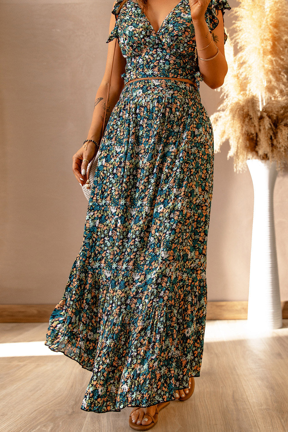 Ditsy Floral Maxi Skirt Set