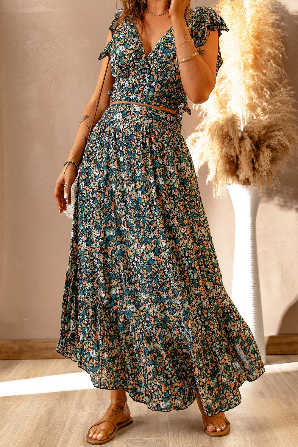 Ditsy Floral Maxi Skirt Set