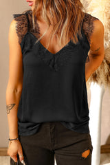 Trim Spliced Lace Tank