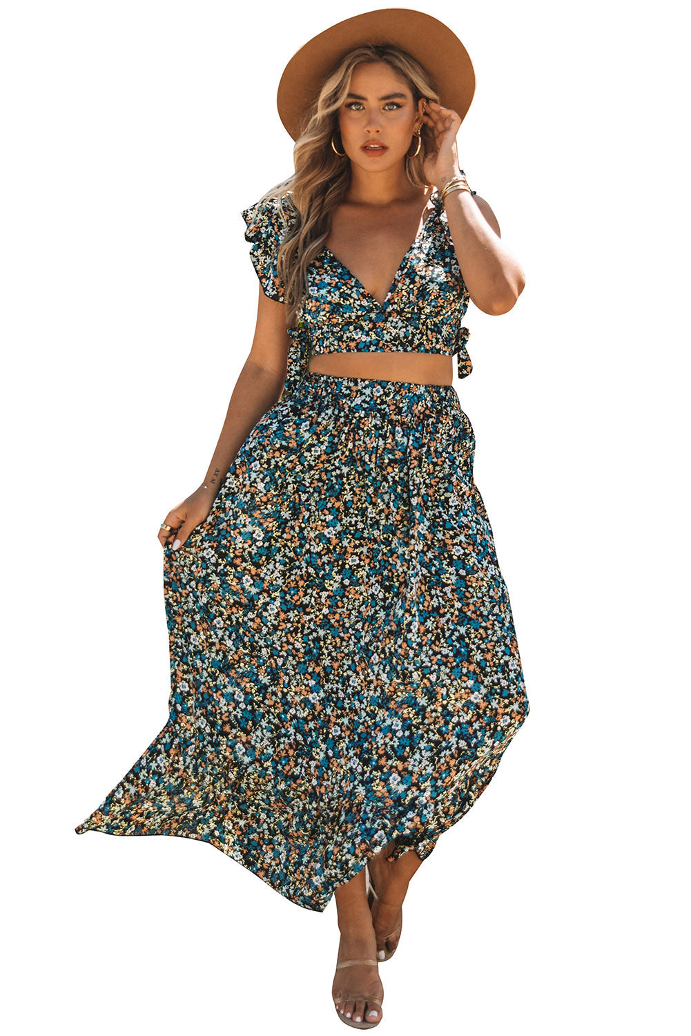 Ditsy Floral Maxi Skirt Set