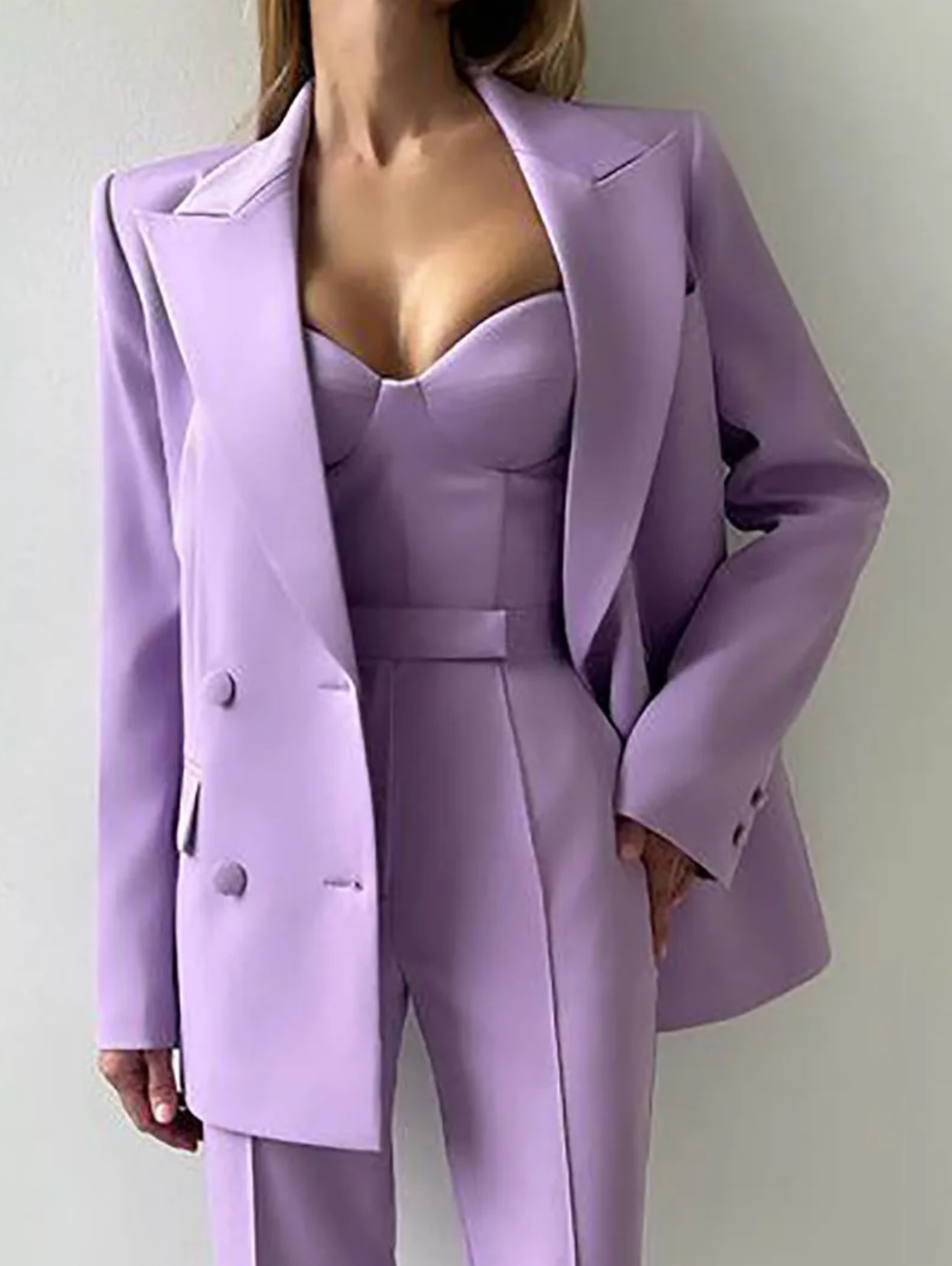 Casual Three Piece Suit With Bra Top