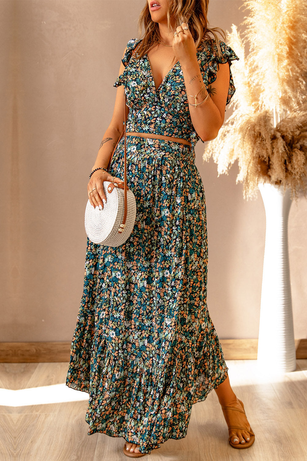 Ditsy Floral Maxi Skirt Set